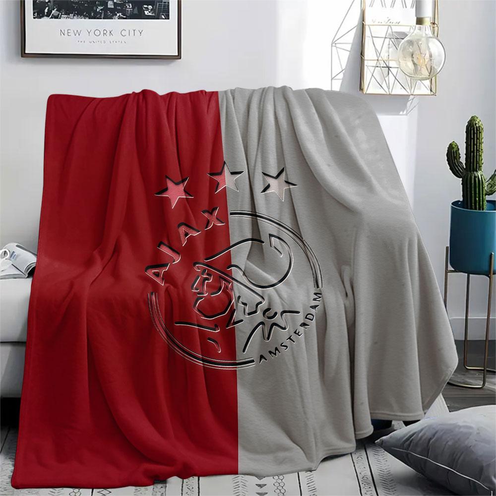 1PC AFC Ajax Patterned Flannel Blanket Suitable For All Seasons for Home Decor Warmth and Comfort Gifts Holiday Present