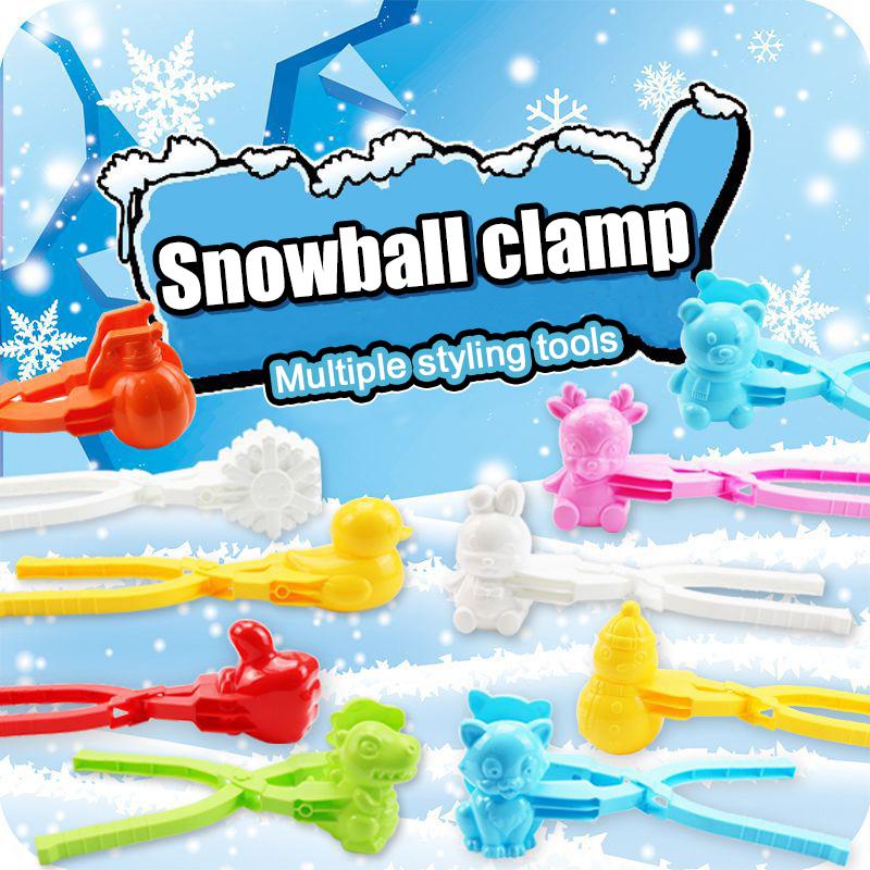 Children Snow Ball Clip 4Pcs Snowball Maker Clips Snow Toys Snow Ball Shapes Maker For Kids Winter Outdoor Snowball Fight Games