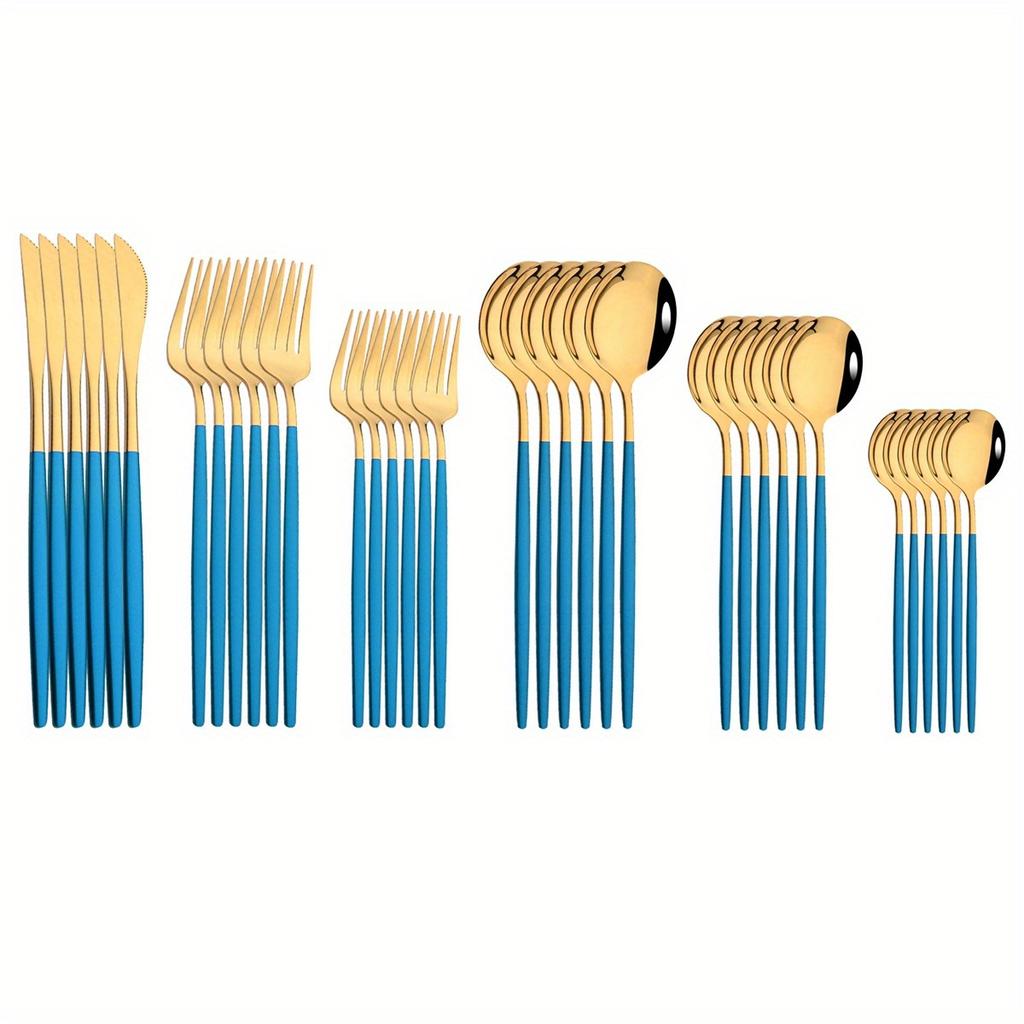 Set di Posate da Tavola da 36 Pezzi - Posate da Cucina in Acciaio Inossidabile - Stoviglie Resistenti e Inossidabili per Cucina, Pranzo e Intrattenimento
