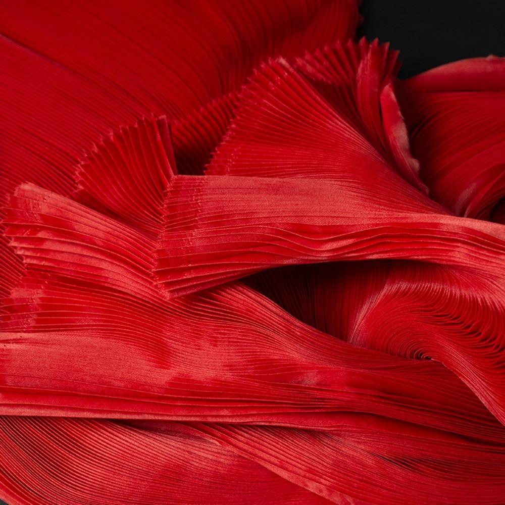Small Wrinkle Pleated Organza Fabric 142cm Wide DIY Stiff Material  Stage Decoration