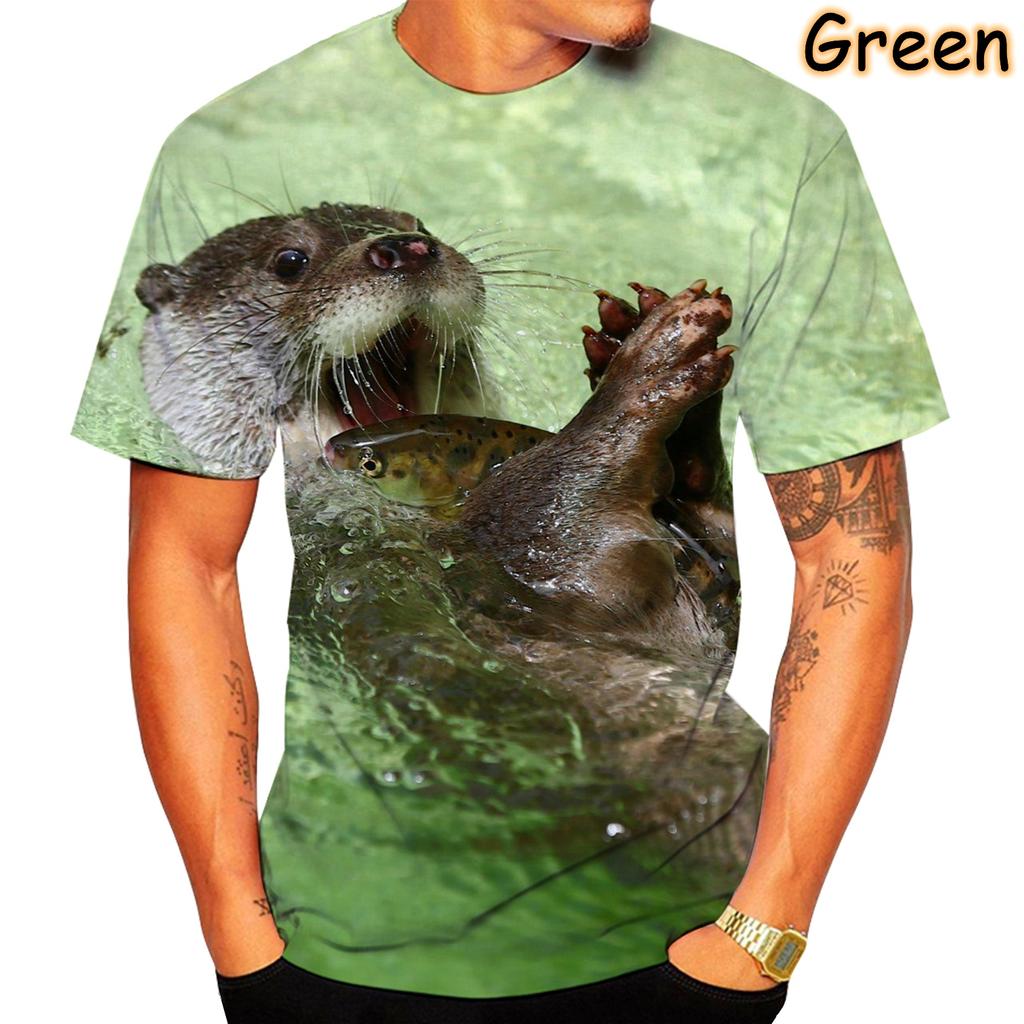 New Fun Otter 3D Printed T-shirt Summer Unisex Loose Fashion Casual T-shirt Mens Casual Streetwear Oversized Tees Tops