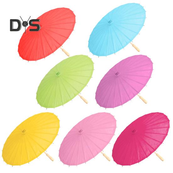 20/30/40/60/85CM Colorful Paper Umbrella Chinese Style DIY Crafts Decorative Oil-paper Painting Umbrella Bamboo Handle Oriental Parasol Party Favors