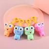 Squeeze Toy Keychain Hanging Plastic Buckle Cute Cartoon Frog Pinch Doll Stress Relief Vent Toys Kids Eye Popping Frog Anti-stress Toy Boys Girls Gift