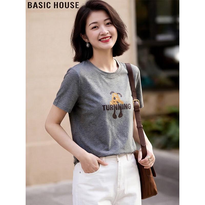 Basic House Women s Printed Short Sleeve T-Shirt M