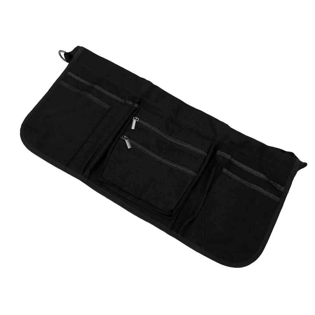 Black Short Waitress Apron 7 Pockets Adjustable Server Apron for Women Man Restaurants Cafes Machine Washable