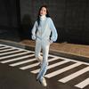 Li Ning Color Block Pattern Printed Polo Knit Jacket Women Jackets Off-White AFDT592-1