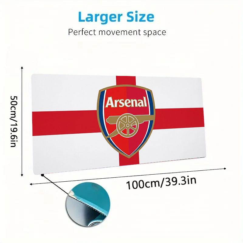 Arsenal F Großes Mauspad Große Gaming-Tischunterlage Rutschfest für Laptop Tablet Großes Mauspad XXL Matte Mini-PC-Spielmatte Mit verriegeltem Rand