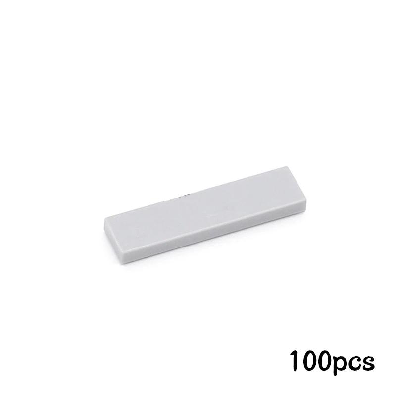 Non-Toxic 100Pcs Diy Building Blocks Thin Figure Bricks Smooth 1X4 Dots Educational Creative Toys For Children Size Compatible With 2431