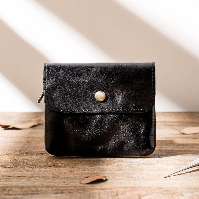 Retro Handmade Leather Card Holder, Men's and Women's Mini Small Zero Key Bag, First Layer Plant-mixed Cowhide Ultra-thin Driver's License Card Cover