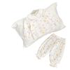 Baby Girls Spring Autumn Cotton Double Gauze Pajama Set with Lace Trim Cardigan and Long Pants
