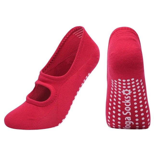 Damen Yoga Socken, atmungsaktiv, Silikon, rutschfest, Pilates Socken, Baumwolle, rückenfrei, Damen Fitness, Tanz, Ballett, Sport Socken Hausschuhe
