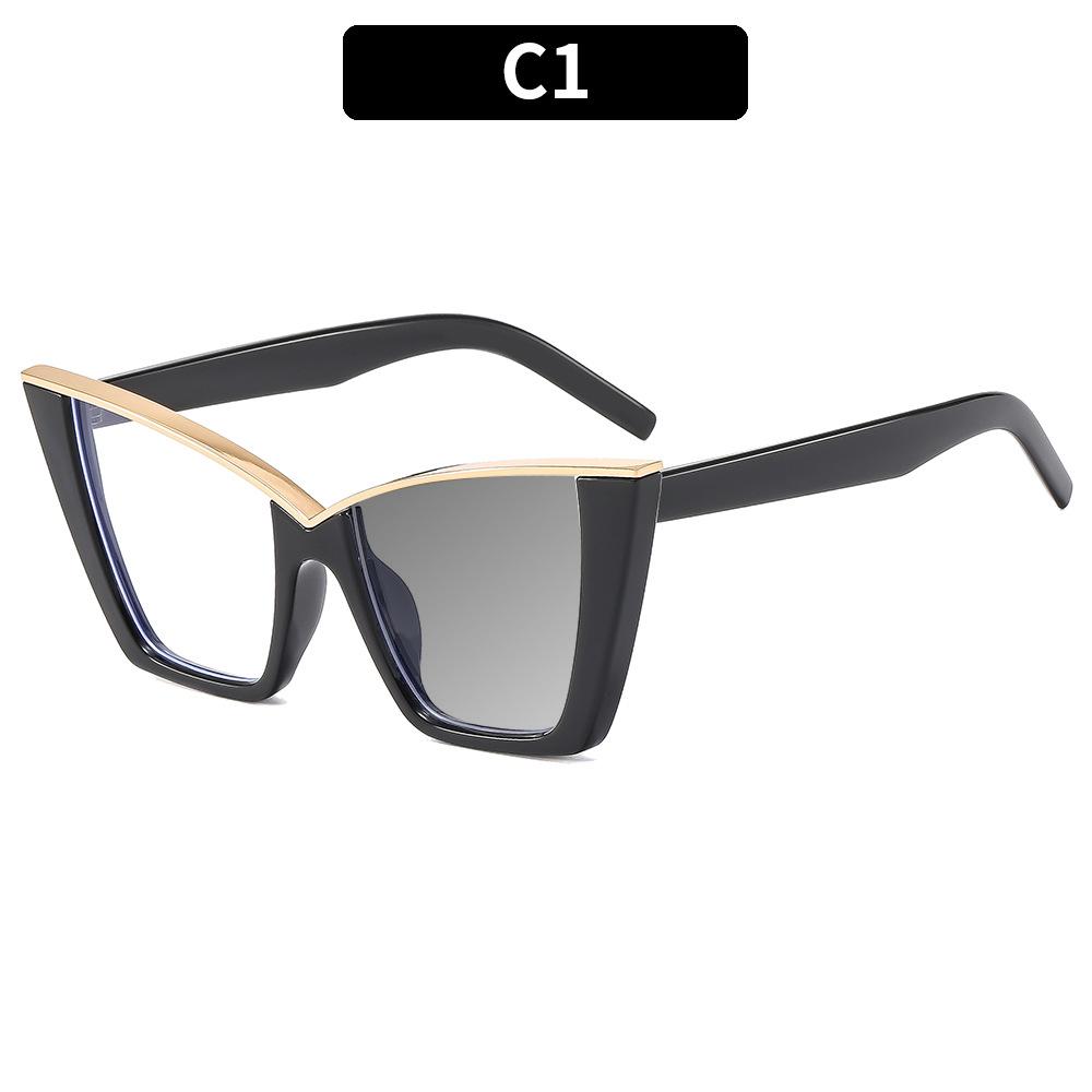 Fashion Design Rainbow Cat Eye Frame Photochromism Reading Glasses Women Anti Blue Light Hyperopia Prescription Eyewear 0~+600