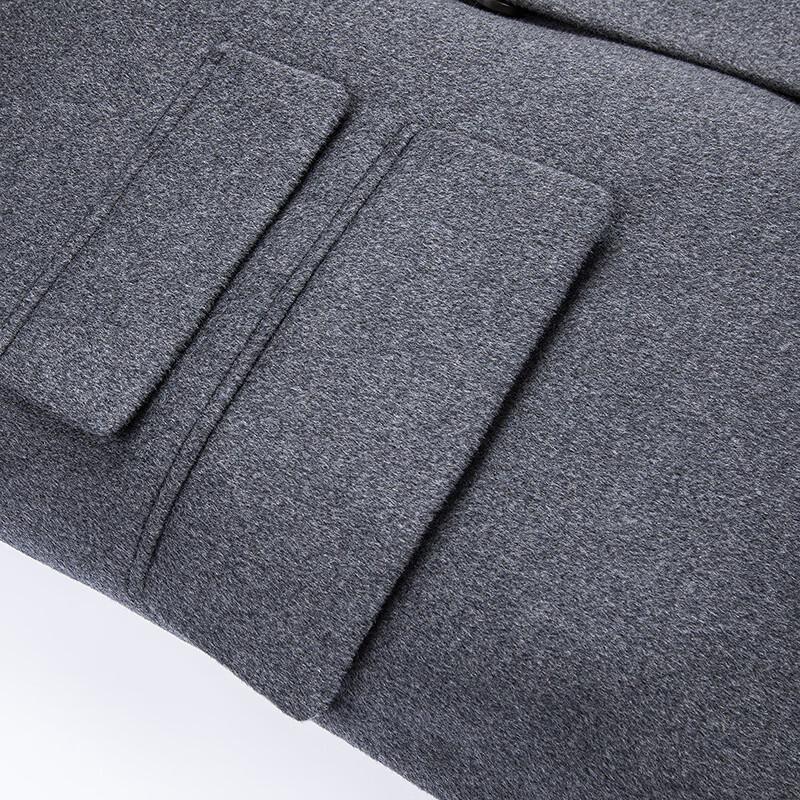 FAPAI Men's Double-Faced Wool Mid-Length Overcoat