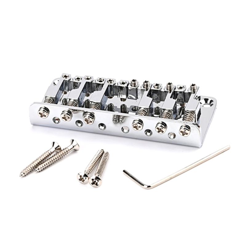 Metal Fixed Hardtail Saddle Bridge for 6 String Electric Guitar Accessories