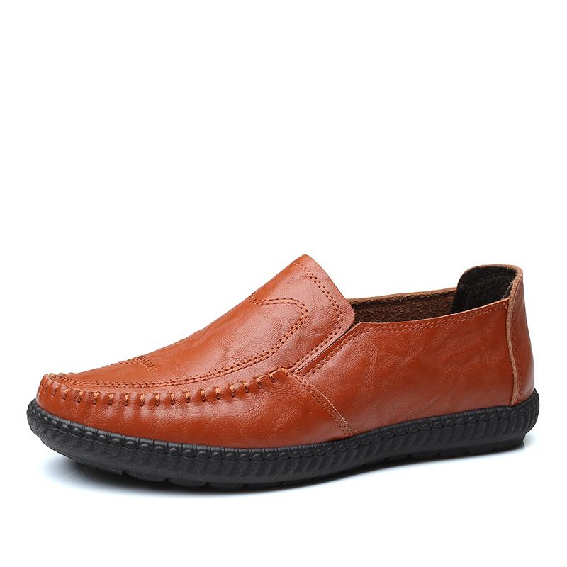 Fashion Genuine Leather Mens Loafers Comfortable Slip on Driving Casual Shoes Soft Bottom Men's Boat Footwear Fashion Comfortable Lazy