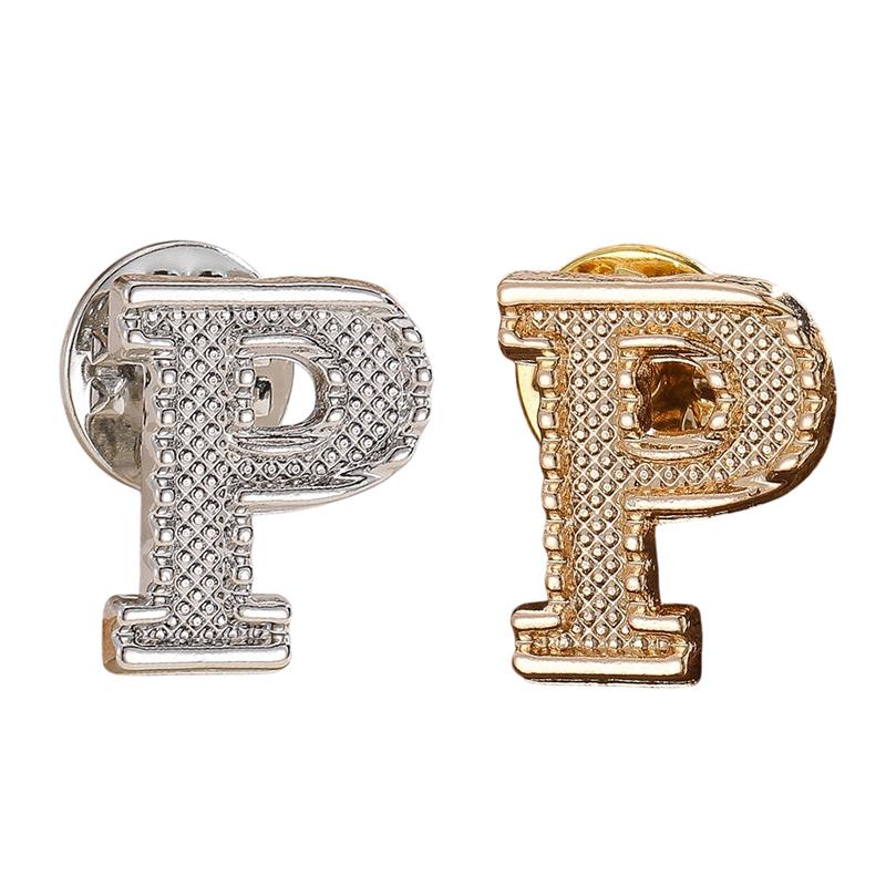 2Pcs New Metal Initial A To Z Pin 26 English Letter Pins Brooches Suit Shirt Badge Lapel Pin Fashion Jewelry For Men Women