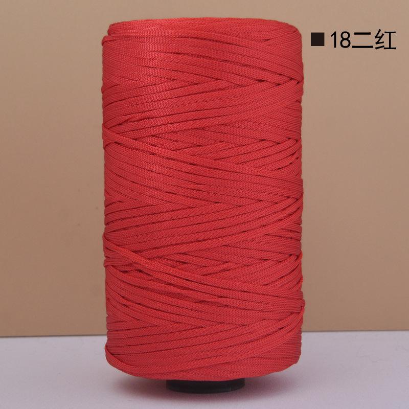 Mercerized Cotton Linen Light Body Ice Silk Flat Belt Wool Hand-Woven Crocheted Diy Hook Bag Hat Seat Cushion Hollow Thread