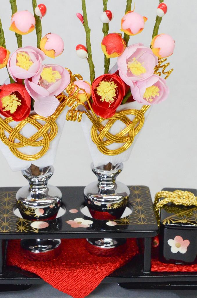 Front Decoration, Juho, Hemp Leaf and Plum Blossom Design, Black Lacquer (Hina Doll accessories/Sanpo) (size 25)…