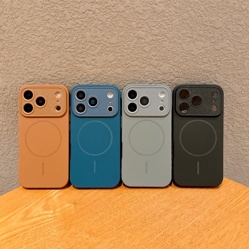 Matte For Magsafe Magnetic Phone Case For iPhone 17 16 15 14 13 Pro Max Full Soft Bumper Wireless Charge Skin Feel Cover