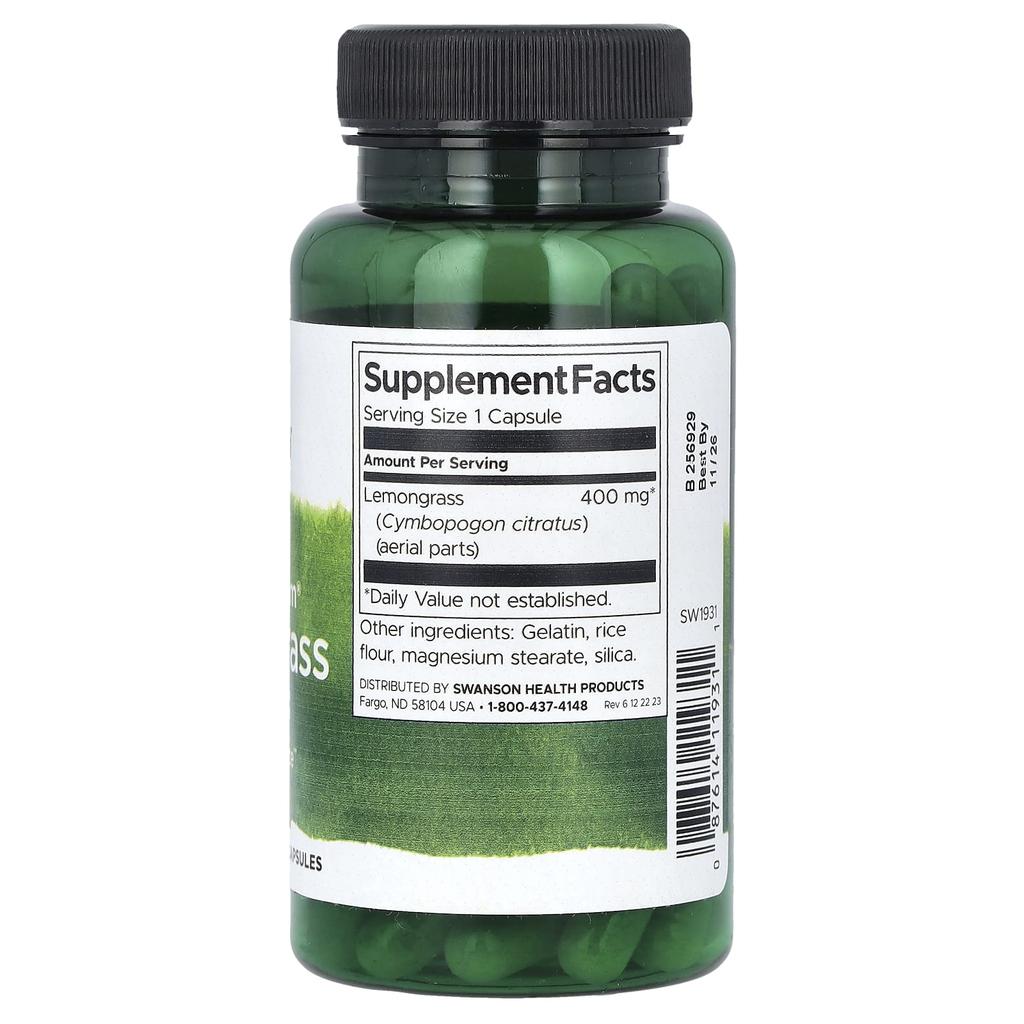 Full Spectrum Lemongrass, 400Mg, 60 Capsules