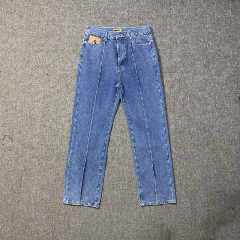 Corteiz Roztrhané Džínové Šortky S Výšivkou Hvězd Vintage Streetwear Rovný Střih Střední Pas Ležérní 5/8 Délka Džíny Pánské