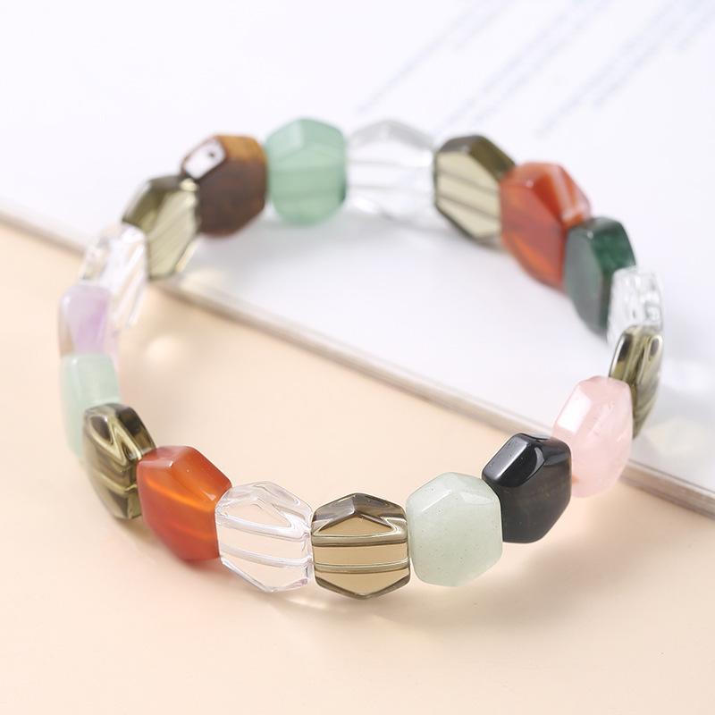 

Женский браслет из аметиста и розового кварца Jingde - Простой дизайн в один ряд Approximately 10-14mm