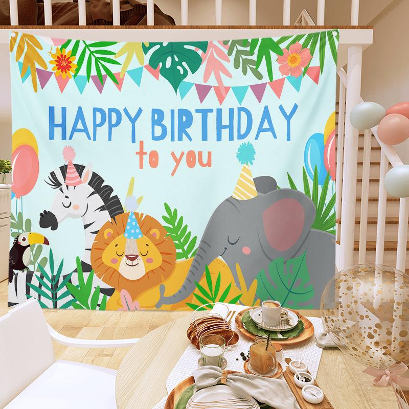 Birthday Party Decoration Tapestry Photo Background Cloth Ins Hanging Cloth Children's Meeting Scene Arrangement Background Wall Photo