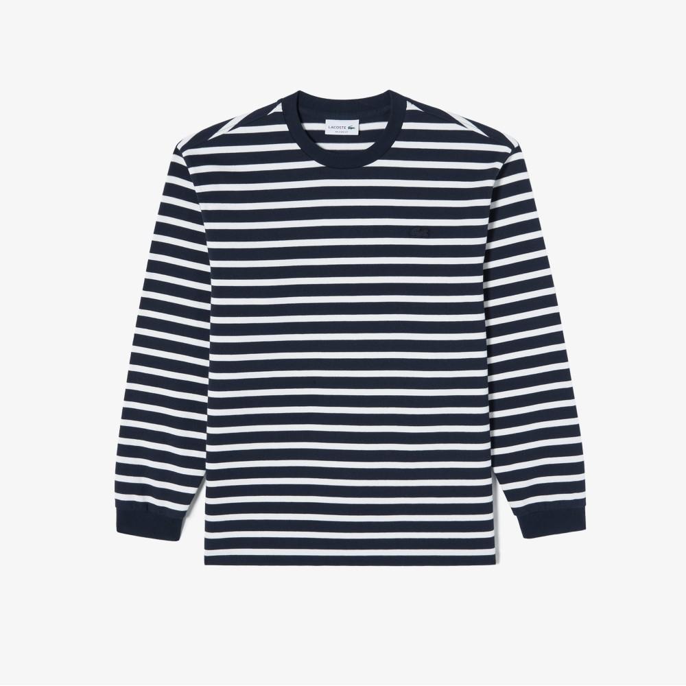 [Lacoste] Men's Long Sleeve Striped T-Shirt TH338E-56G166