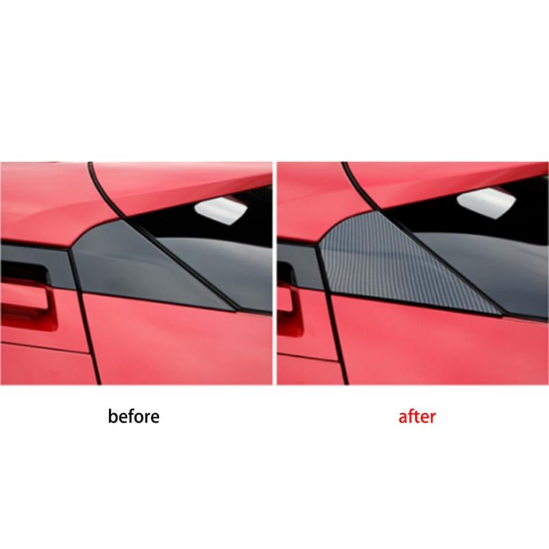 N61R-Car Carbon Fiber Color Rear Window Spoiler Triple-Cornered Cover For Toyota C-HR CHR 2016-2018