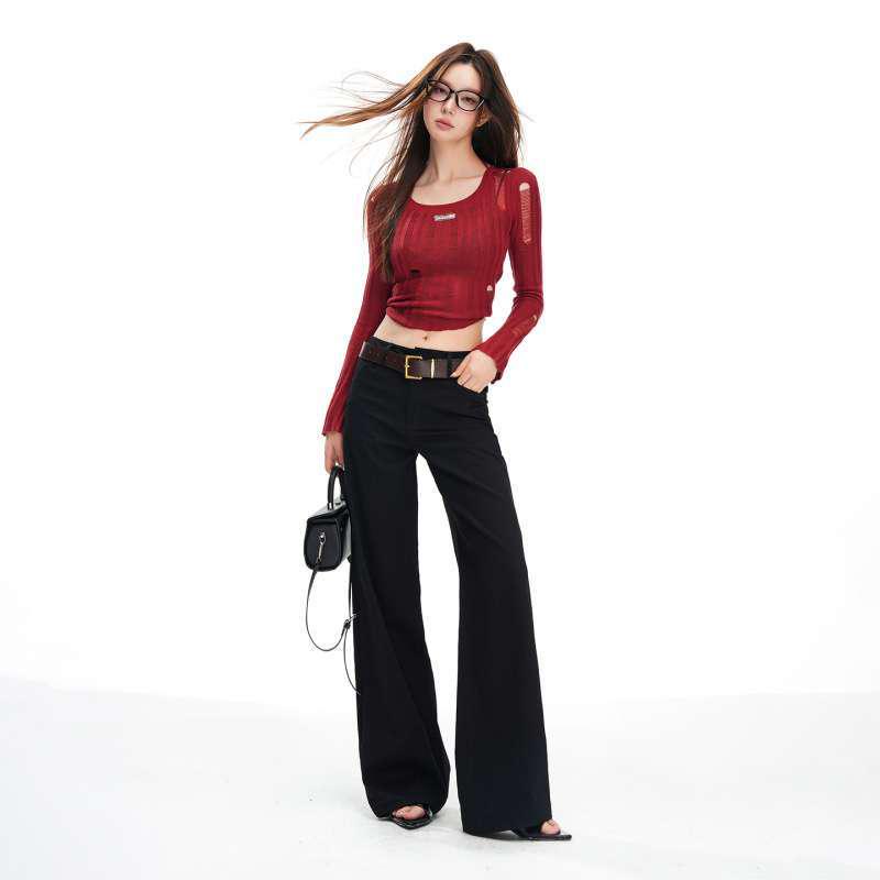 

High-End Women s Floor-Length Wide-Leg Jeans for Autumn and Winter XS