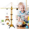 RC Tower Cranes Toy with Light 6CH 680-Degree Rotation Simulation DIY Scene Model Toy 2.4GHz Remote Control Toy Children Engineering