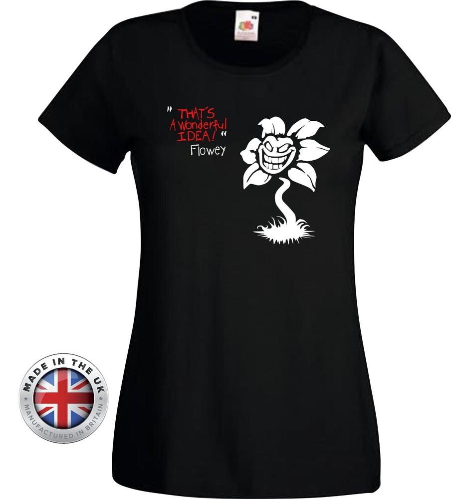 

UNDERTALE t shirt Flowey Wonderful idea black T shirt. Women s fitted+Kids 3XL