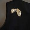 Luxury Rhinestones Wings Brooches for Women Exquisite Zircon Crystal Handmade Brooch Pins Suit Accessories Jewelry Gifts