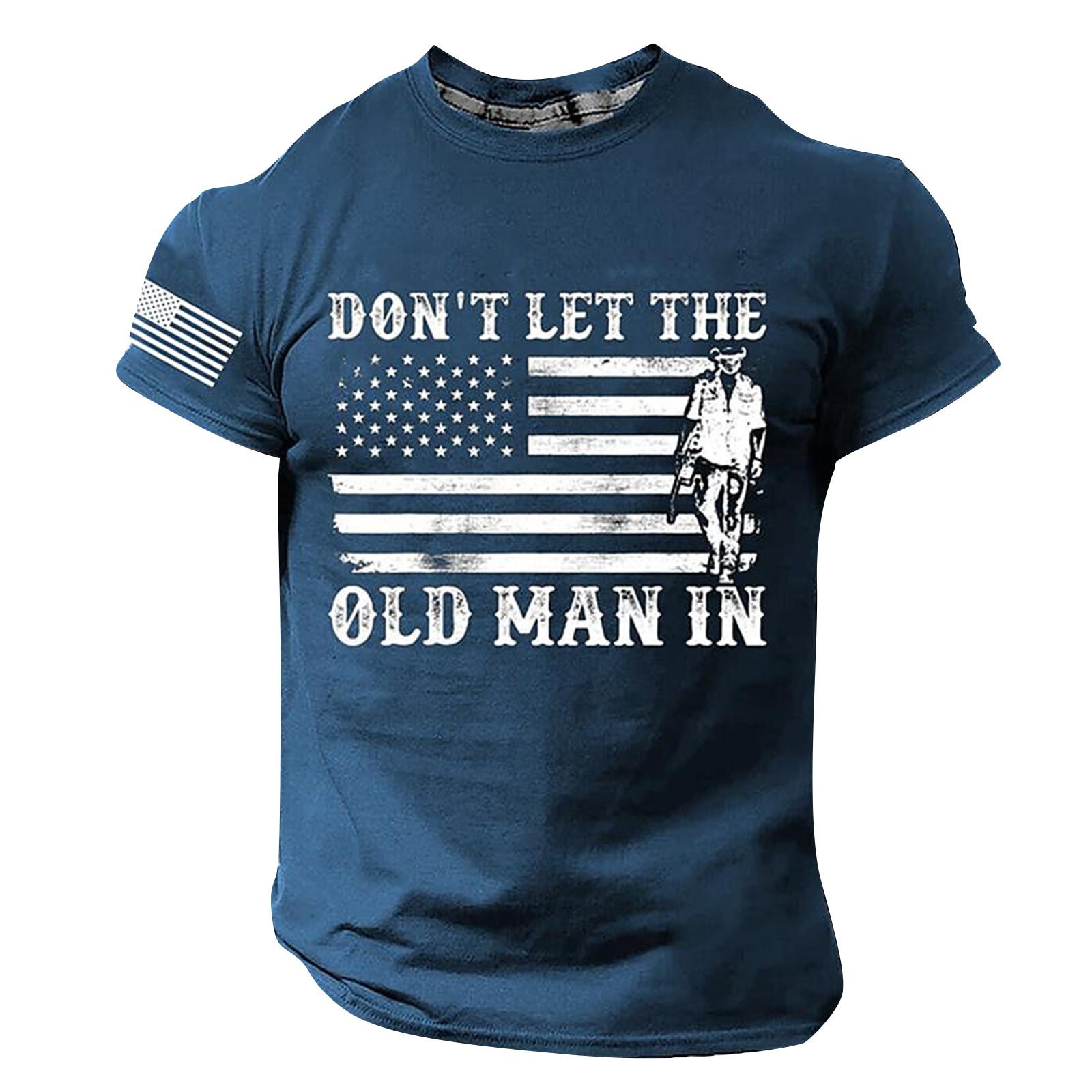 Mens Independence Day T-Shirts USA Flag Graphic T-Shirts Short Sleeve American Patriotic Vintage T Shirt XXL синий 1700₽