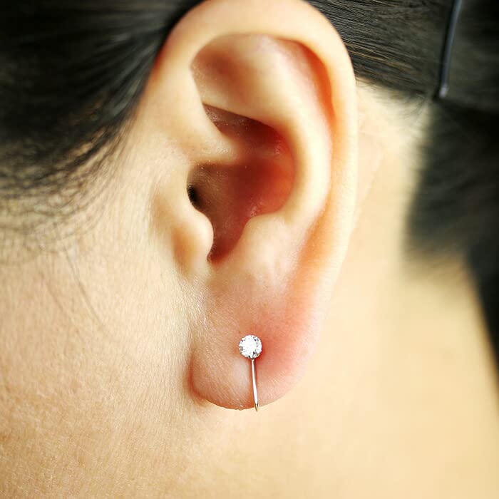 Jewelry PT900 Diamond Single Stone X Total For Both 6 FG Colorless and Transparent [Diamond World] Women's Earrings, 0.15ct 0.15ct, 0.30ct, Ears,