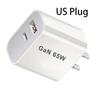 GaN Fast Charging 65W USB Type C Charger EU US UA UK PD 3.0 Quick Charge Wall For Phone Adapter For iPhone 15 Xiaomi Samsung
