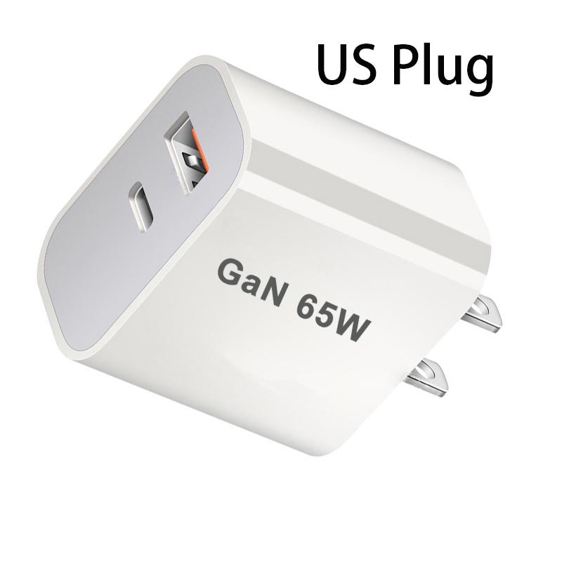 

65W USB C Charger GaN Fast Charging Wall Charger For iPhone Samsung Xiaomi Quick Charge EU/US/AU/UK Plug Phone Charger Adapter US Plug