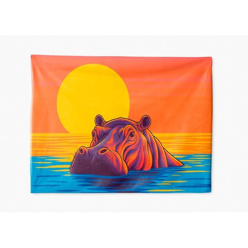 hippo tapestry 75x100 чёрный