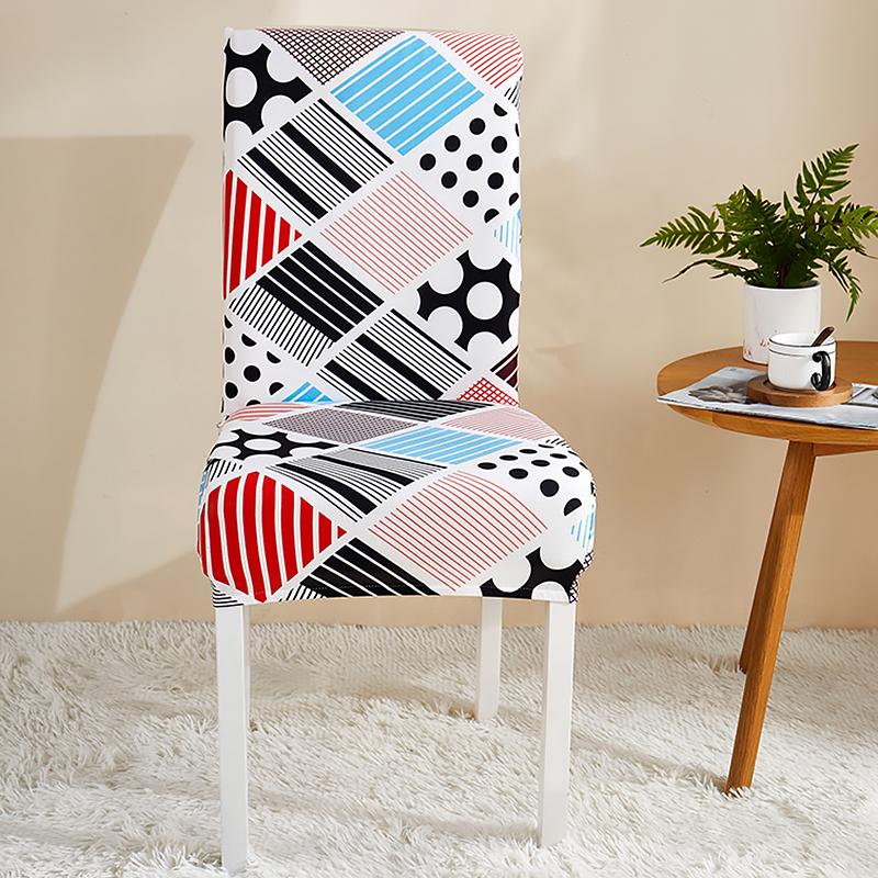 Stretch Printed Dining Chair Cover Anti Dirty Seat Slipcover For Living Room Wedding Hotel Banquet Office