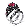 Black Color Skull Women Zircon Punk Rings Women Engagement Ring Jewelry Ring Set Engagement Jewelry