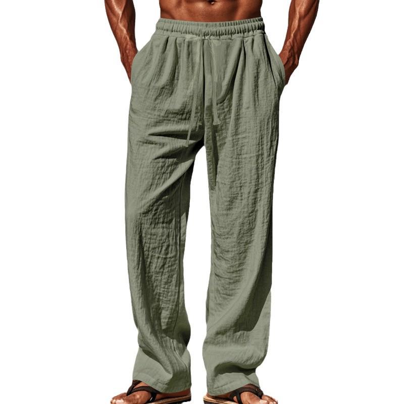 2025 Men's Hip-Hop Breathable Linen Loose Casual Sports Pants - Spring/Summer Collection