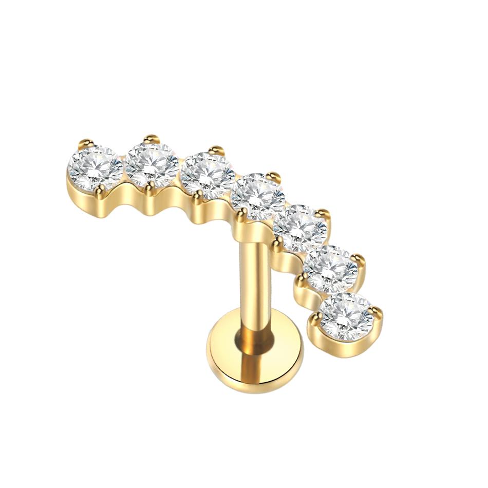 1Pc G23 Titanium Ear Tragus Cartilage Helix Daith Piercing Stud Earrings for Women Internal Thread Labret Piercing Lip Ring 16G