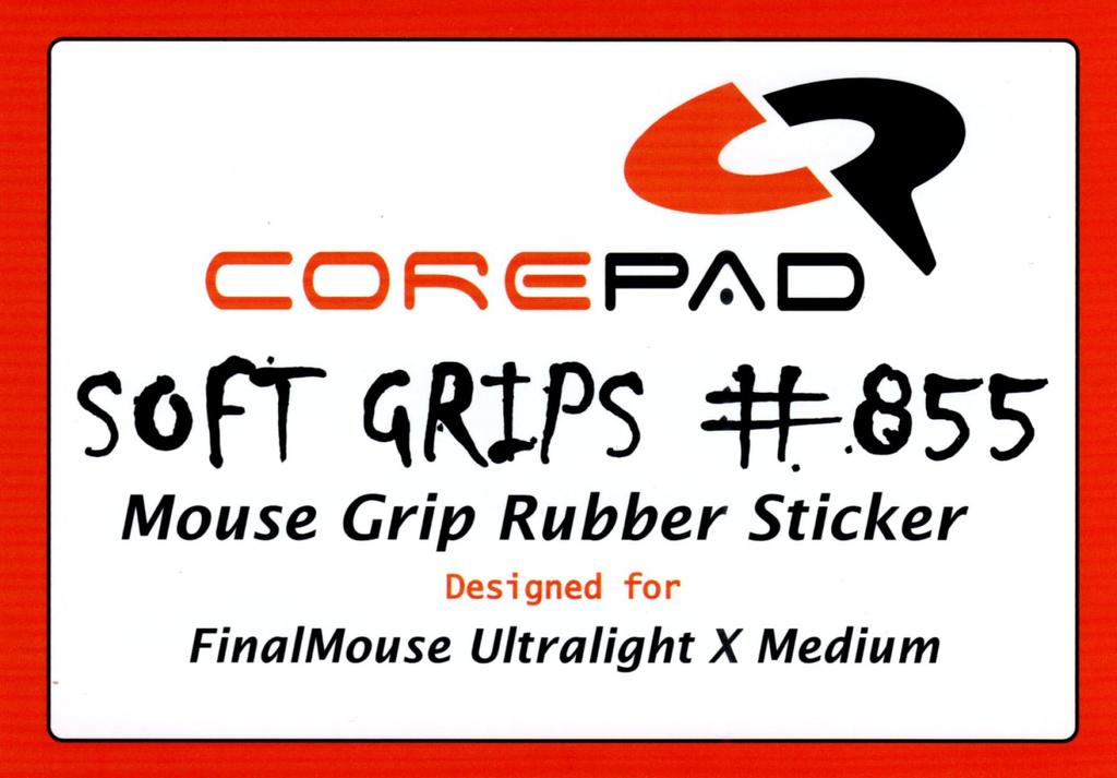 Corepad Soft Grips Grip Tape for FinalMouse Ultralight X Medium Lion (M), 1 Set, Soft Polymer Rubber (Red)