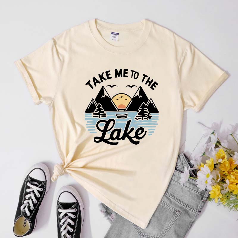 Take Me To The Lake TShirt Vintage Lake Life Summer Vacation Tshirt Cute Unisex Mountains Camping Outdoorsy Tee Shirt Top