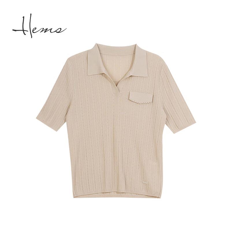 

Женская футболка с коротким рукавом и воротником поло из смесовой шерсти 3XL