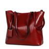 New Fashionable Simple Large Capacity Tote Bag Versatile Casual Retro Women's Handbag Oil Wax Leather Designer Shoulder Bag
