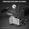 NEEWER CA011 Camera Cage for Sony FX3 FX30 with HDMI Cable Clamp NATO Rail ARRI Positioning Holes 1/4 3/8 Screws XLR Handle Compatible