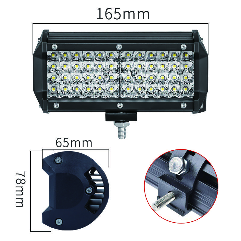 Automotive LED Work Lights 144W Four-row Highlight Maintenance Lights Herdsman Off-road Vehicle Spotlights Front Bumper Lights M