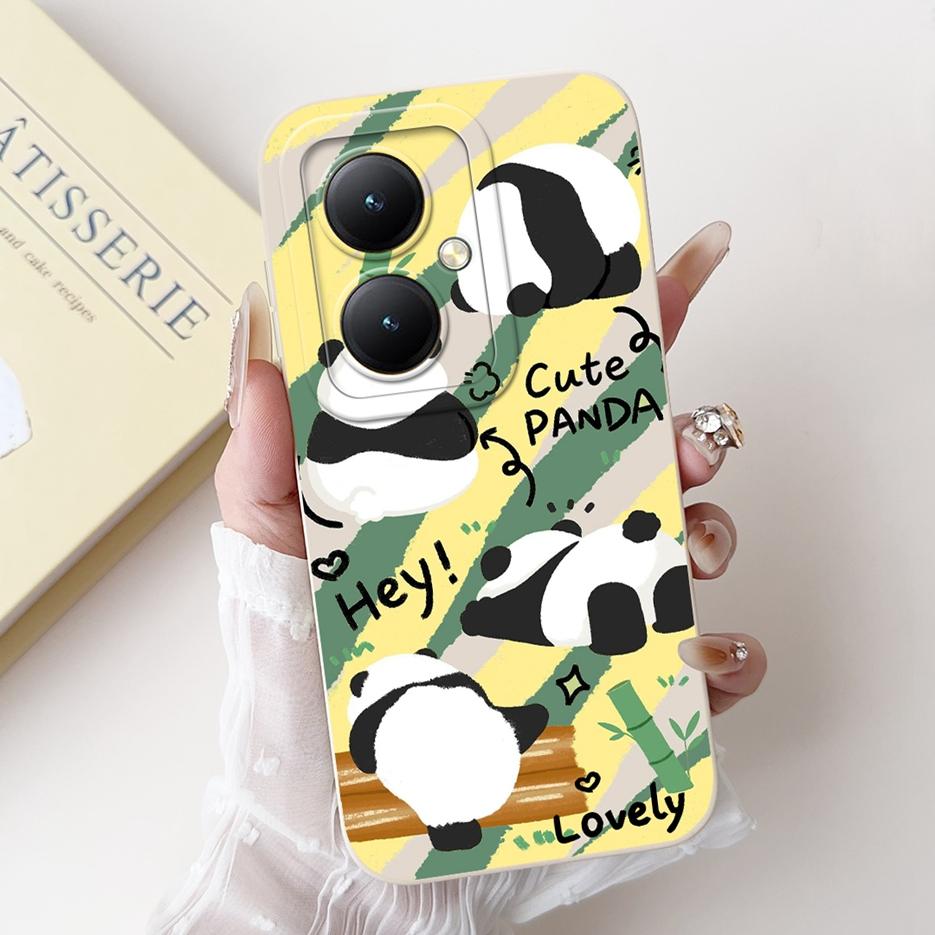 For Vivo Y27 4G Case V2249 Lovely Panda Cartoon Cover Shockproof Soft Silicone Phone Case For Vivo Y27s Y 27 S VivoY27 5G Bumper