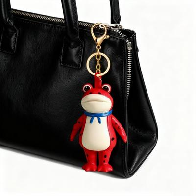 1/2 Stück Frosch Schlüsselanhänger Dekor Cartoon Rucksack Geldbörsenanhänger Realistische Froschtextur Schlüsselanhänger Tragbarer Mini-Schlüsselanhänger mit Karabinerverschluss